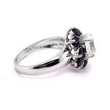 2.93CT NATURAL CEYLON WHITE SAPPHIRE 14K WHITE GOLD RING