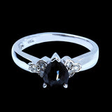 1.19CT TREATED BLACK DIAMOND 14K WHITE GOLD RING