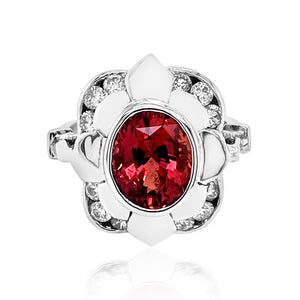 3.63ct Padparadscha Sapphire 14K White Gold Ring