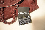 Chanel Maroon Suede Quilted Leather Duffel Tote Bag