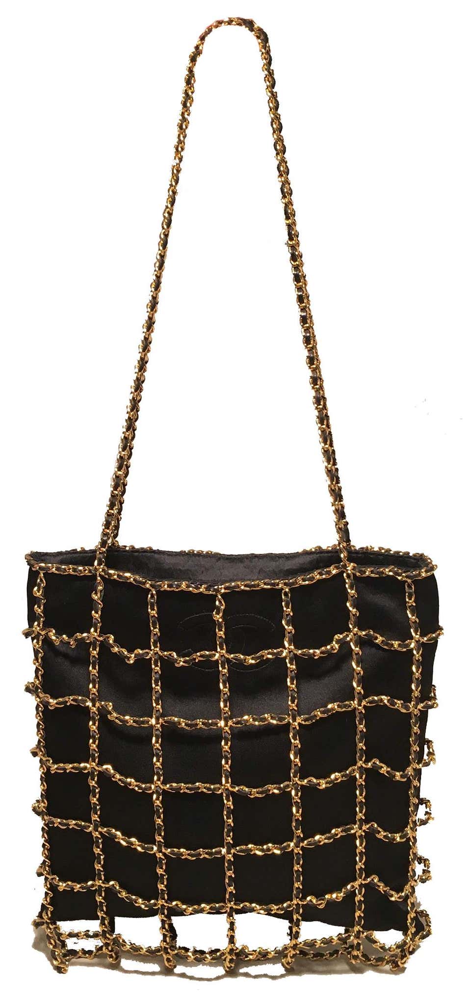 Brand New Chanel VIP Gift TOTE CANVAS Bag (Black- Gold Chain)